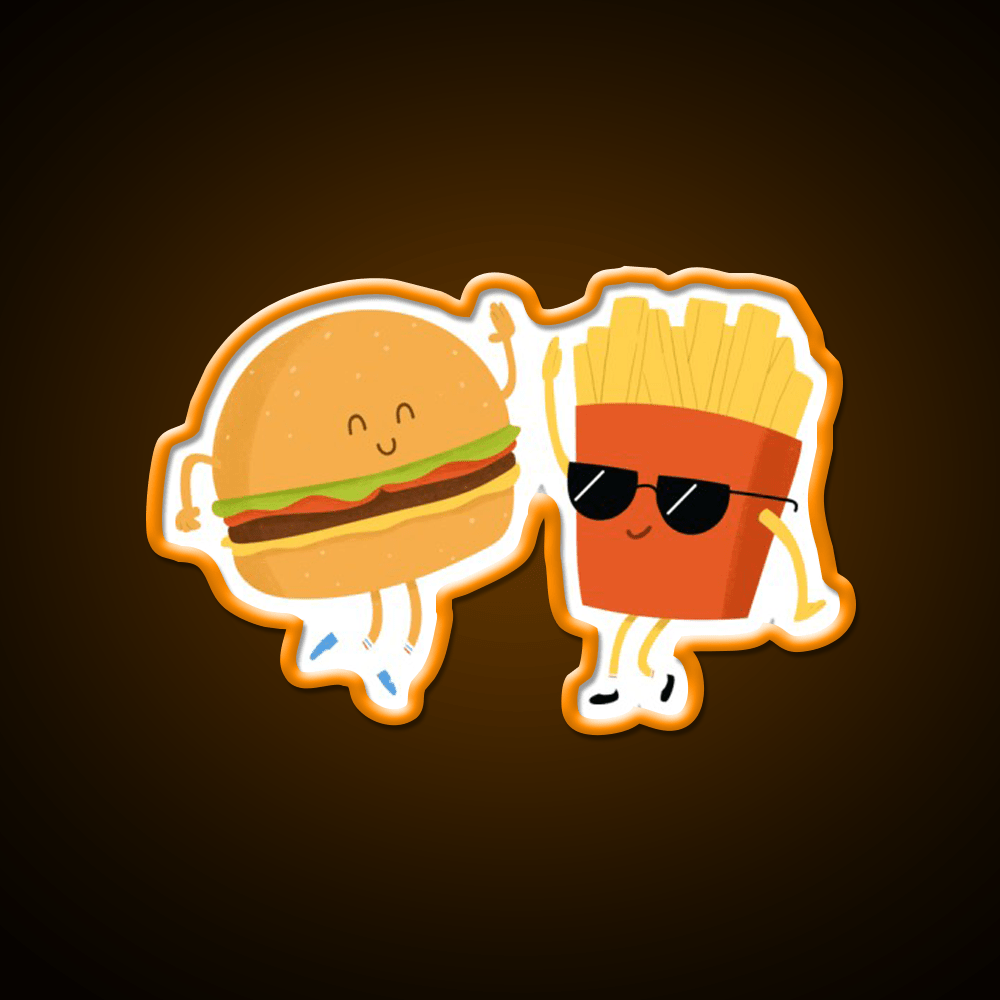 Bffs Fast Food Led Neon Sign For Burger Place Rgb Color - Shineneon