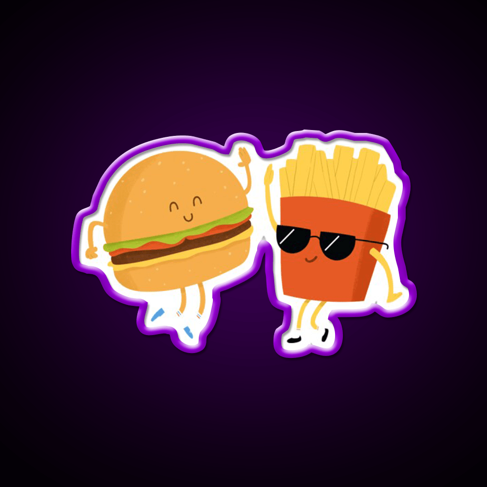 Bffs Fast Food Led Neon Sign For Burger Place Rgb Color - Shineneon
