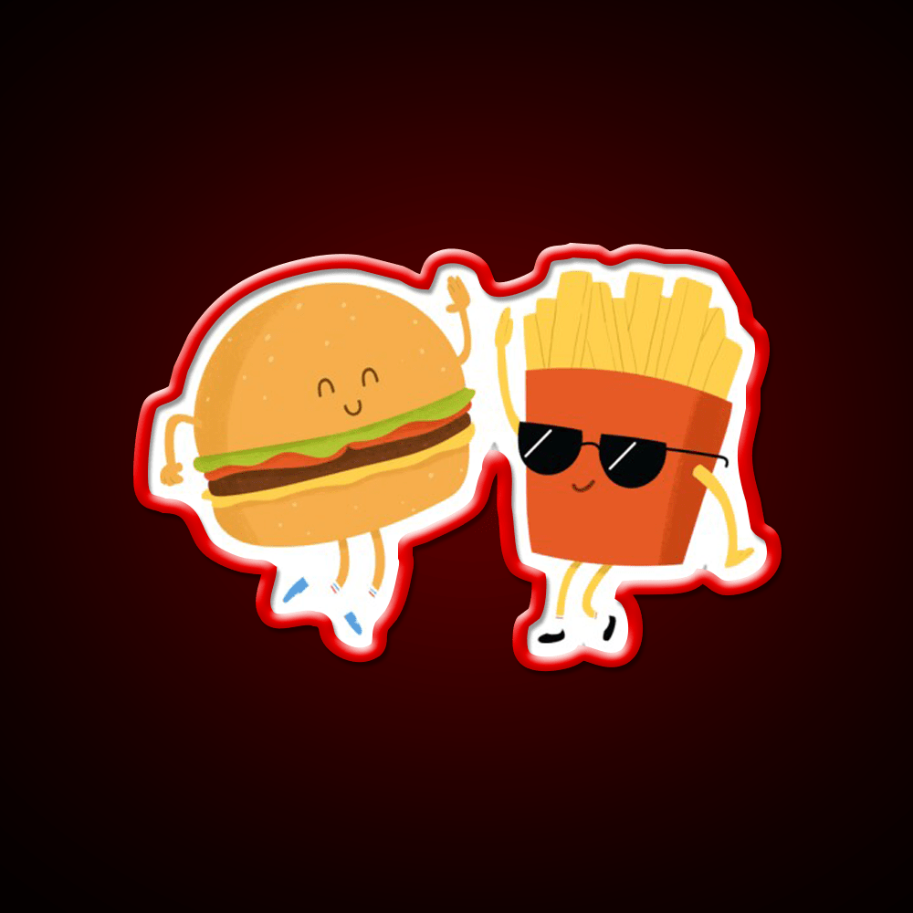 Bffs Fast Food Led Neon Sign For Burger Place Rgb Color - Shineneon