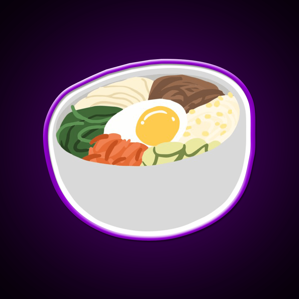 Bibimbap Korean Mixed Rice Snack Food Led Neon Sign Rgb Color - Shineneon
