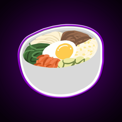 Bibimbap Korean Mixed Rice Snack Food Led Neon Sign Rgb Color - Shineneon