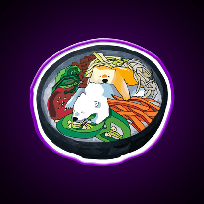 Bibimbear Snack Food Led Neon Sign Rgb Color - Shineneon