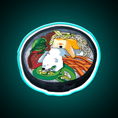 Bibimbear Snack Food Led Neon Sign Rgb Color - Shineneon