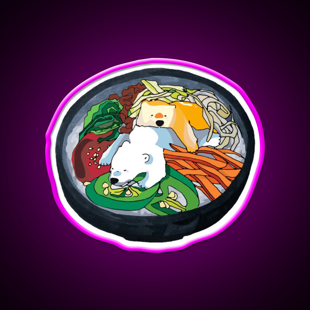 Bibimbear Snack Food Led Neon Sign Rgb Color - Shineneon