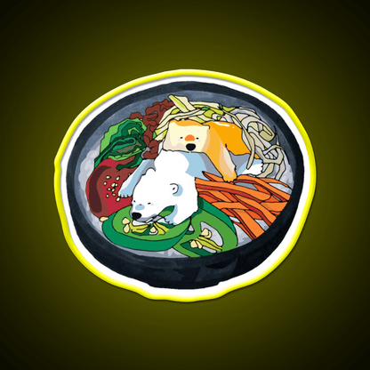 Bibimbear Snack Food Led Neon Sign Rgb Color - Shineneon