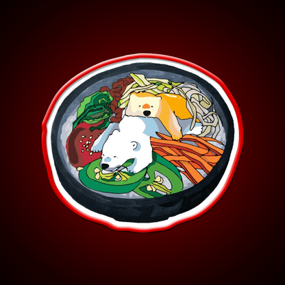 Bibimbear Snack Food Led Neon Sign Rgb Color - Shineneon