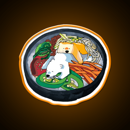 Bibimbear Snack Food Led Neon Sign Rgb Color - Shineneon