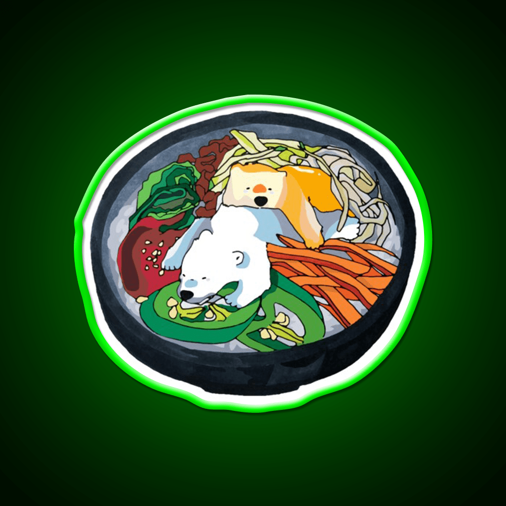 Bibimbear Snack Food Led Neon Sign Rgb Color - Shineneon