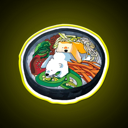 Bibimbear Snack Food Led Neon Sign Rgb Color - Custom LED neon sign front view