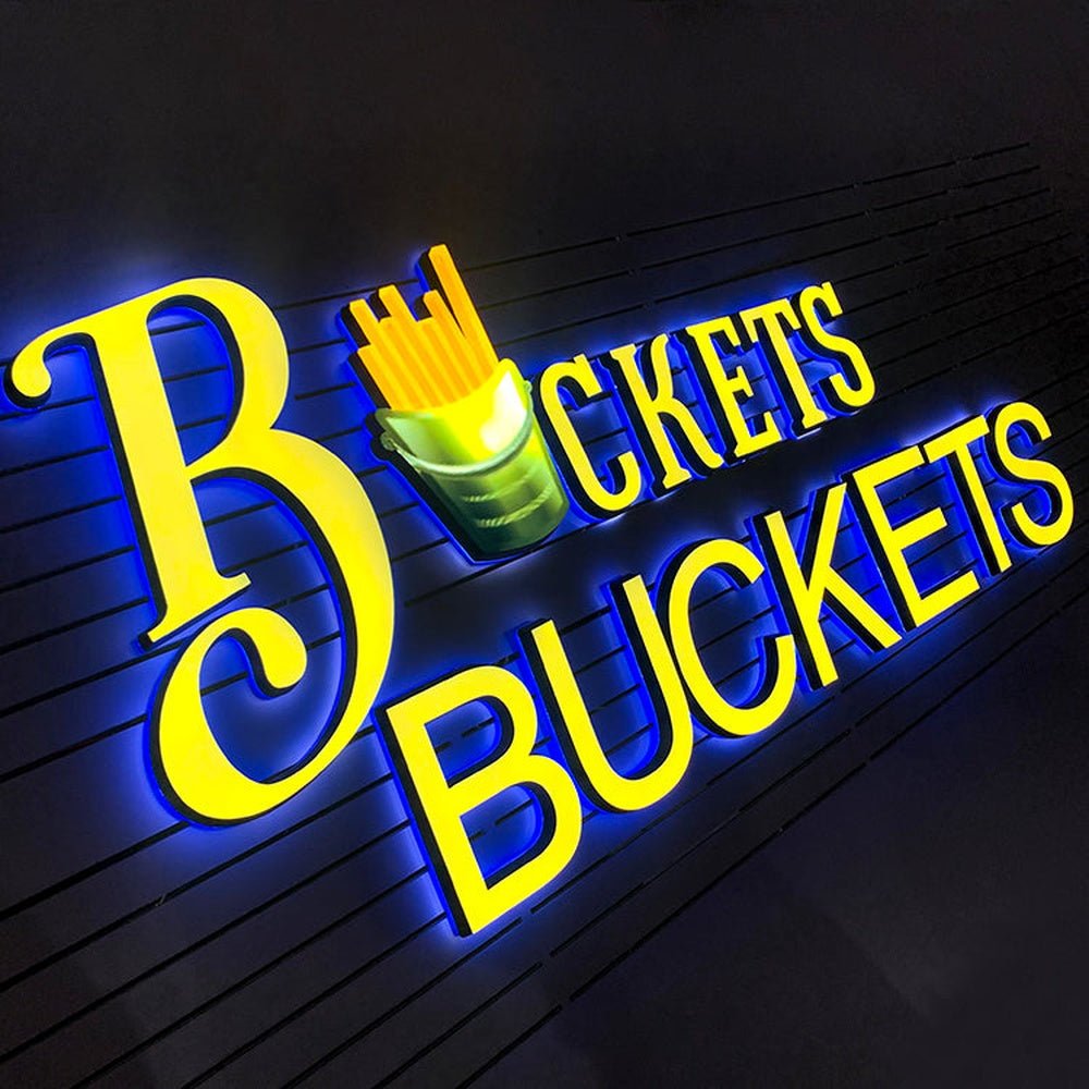 Bickets Buckets 3D Frontlit And Backlit Channel Letter Led Light Sign - Shineneon