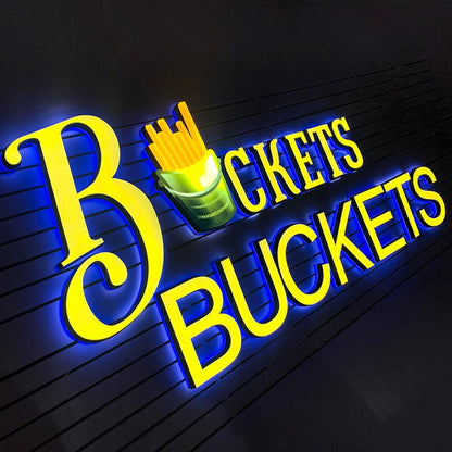 Bickets Buckets 3D Frontlit And Backlit Channel Letter Led Light Sign - Shineneon