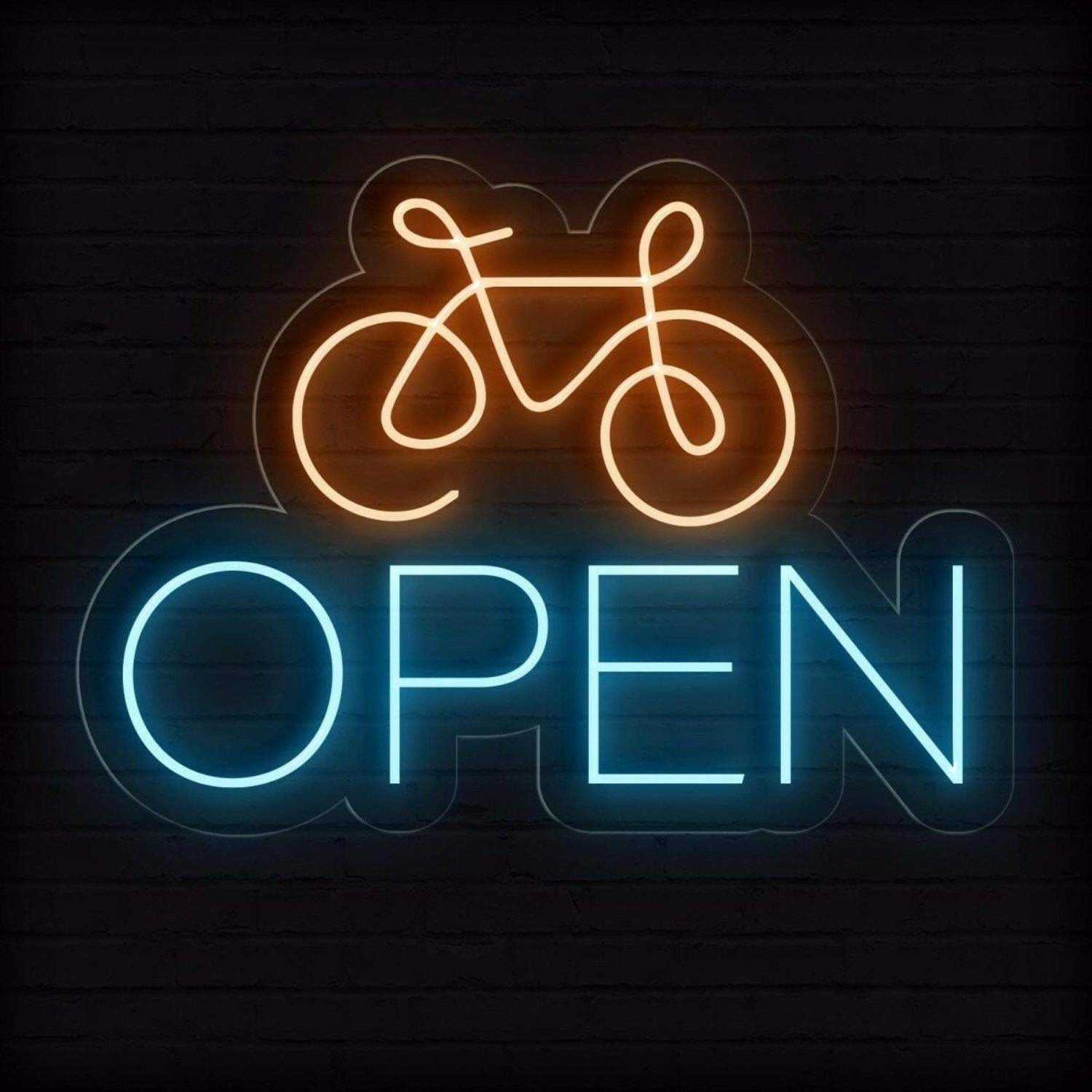 Bicycle Open Bicolor Led Neon Sign For Bike Shop Storefront | Shineneon