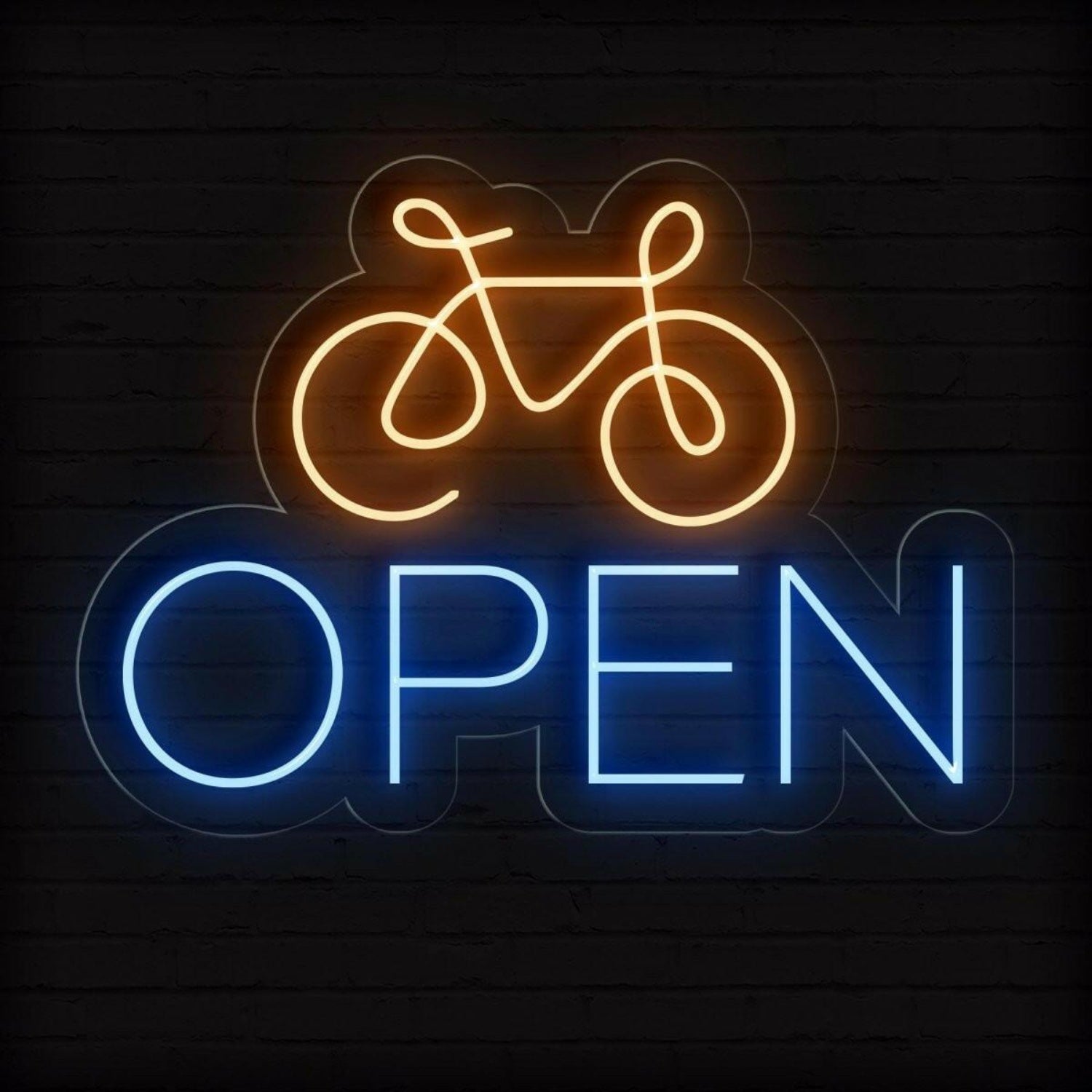 Bicycle Open Bicolor Led Neon Sign For Bike Shop Storefront | Shineneon