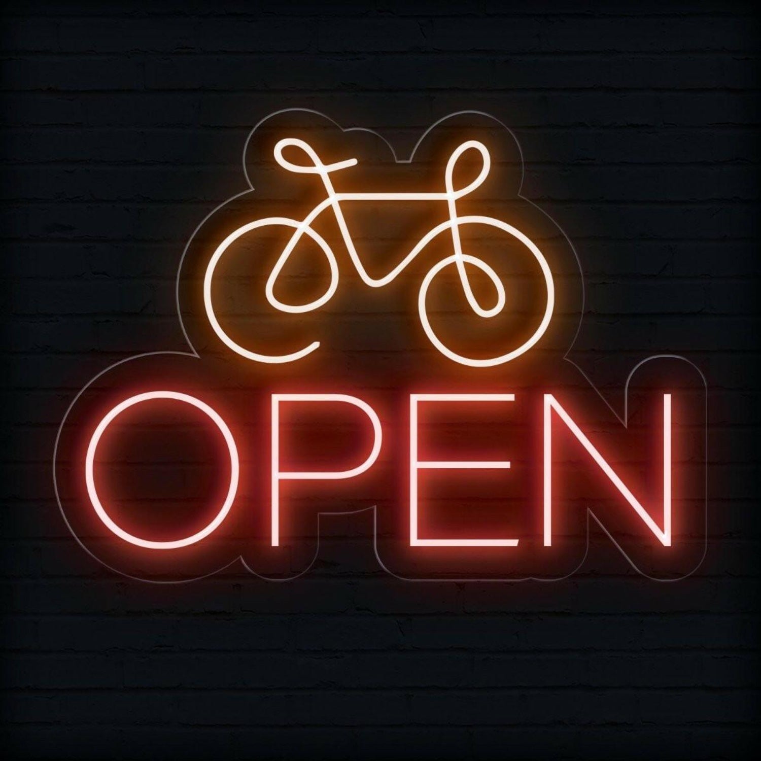 Bicycle Open Bicolor Led Neon Sign For Bike Shop Storefront | Shineneon