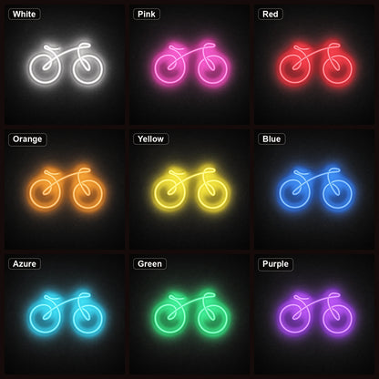 Bicycle Side Profile LED Neon Sign Garage Neon Sign color grid