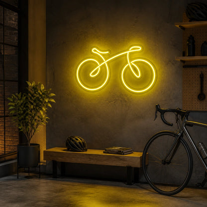 Bicycle Side Profile LED Neon Sign Home Bar Wall Decoration real lifestyle scene