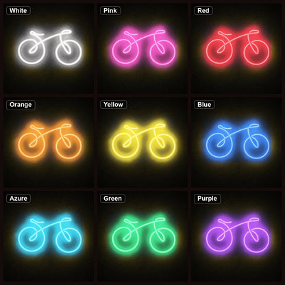 Bicycle Side Profile LED Neon Sign Home Bar Wall Decoration color grid