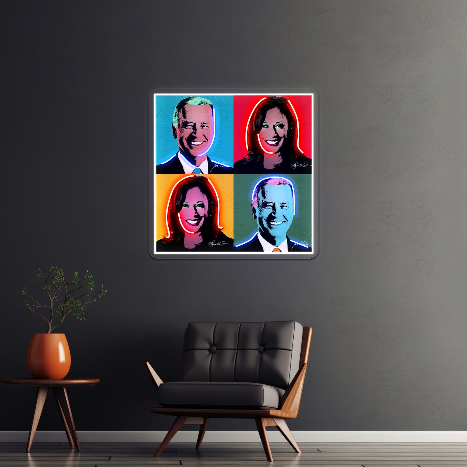 Biden Harris Pop Art Portrait Artwork Led Neon Sign | Shineneon
