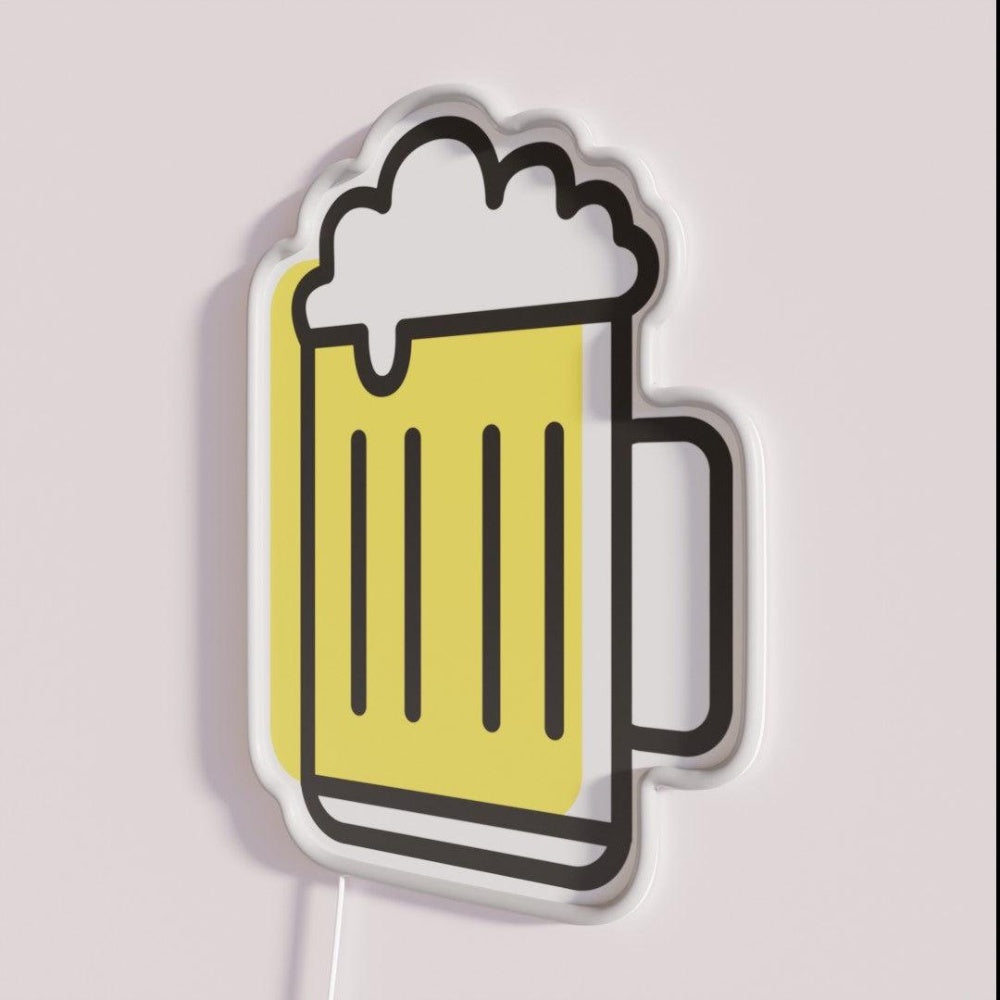 Bier Cheers Rgb Led Neon Sign - Neon sign mounted on wall in room