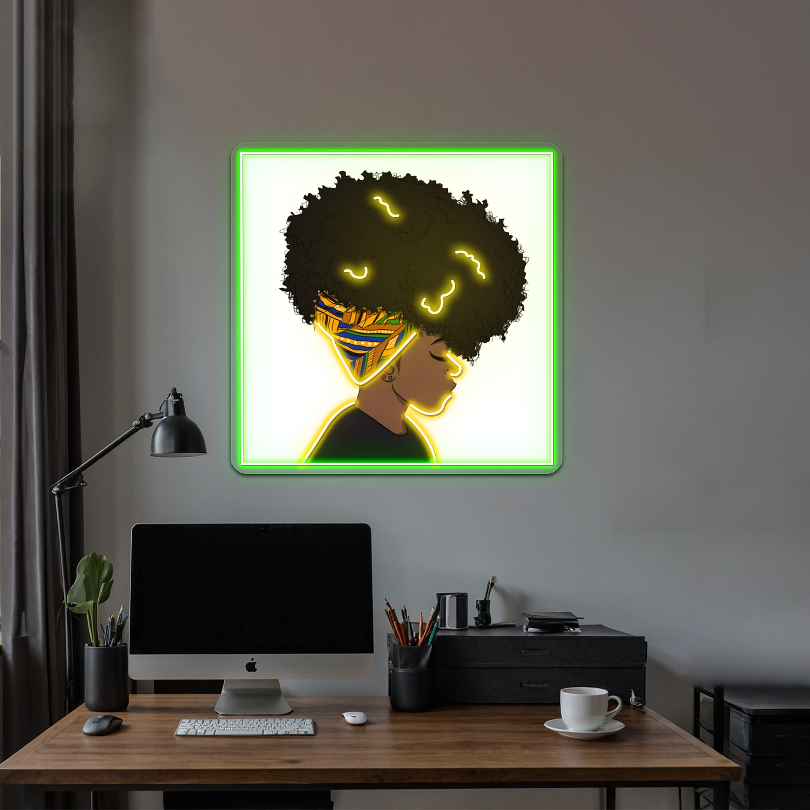Big Afro Artwork Led Neon Sign