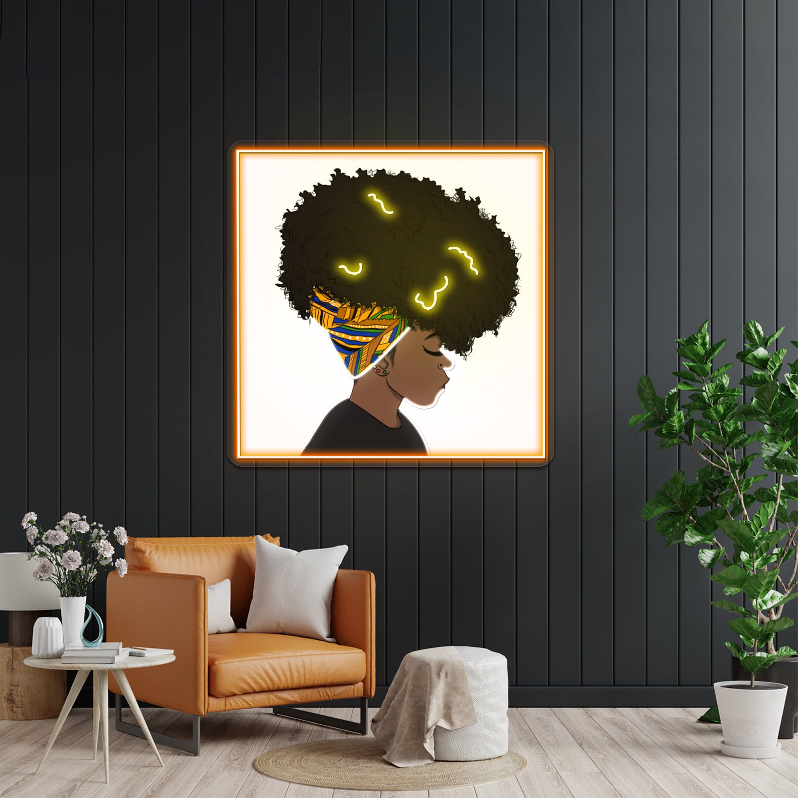 Big Afro Artwork Led Neon Sign
