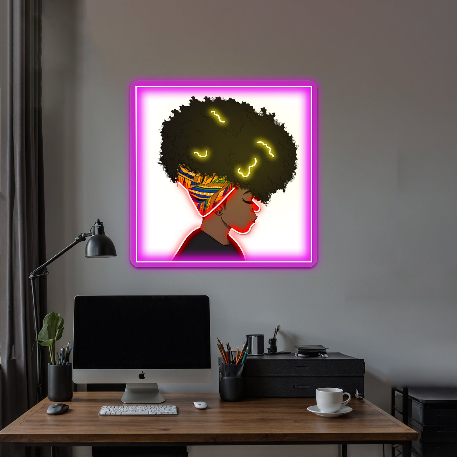 Big Afro Artwork Led Neon Sign