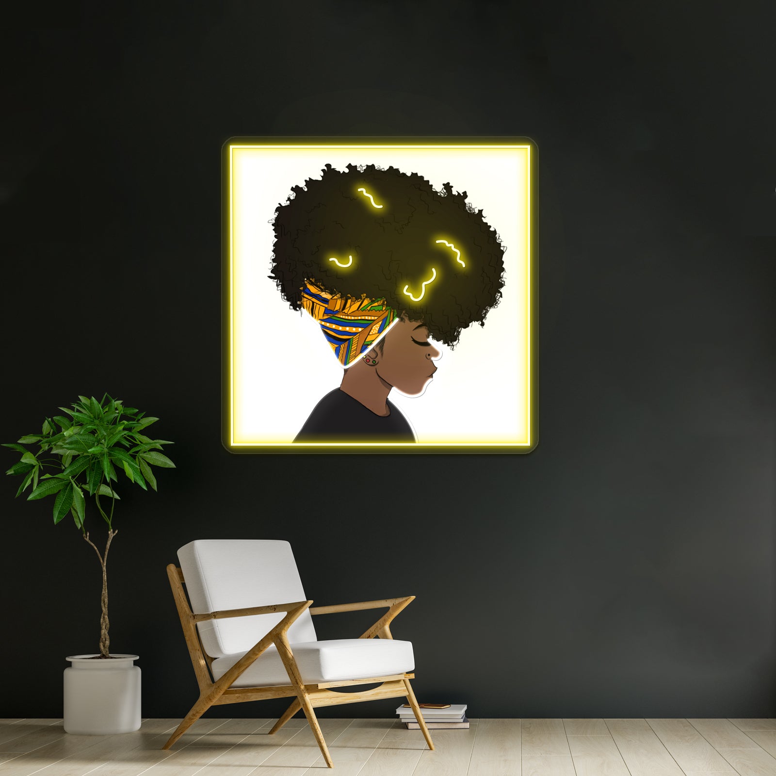 Big Afro Artwork Led Neon Sign