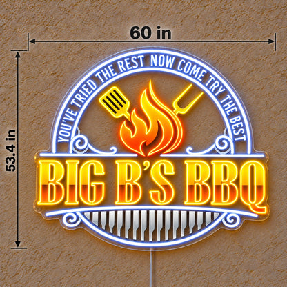 Big B'S Bbq Custom LED Neon Sign Waterproof | bf0103cce6815611823d263aefcc6fe70c149706270fdbc28c1d81d7da949c45 | dimensions