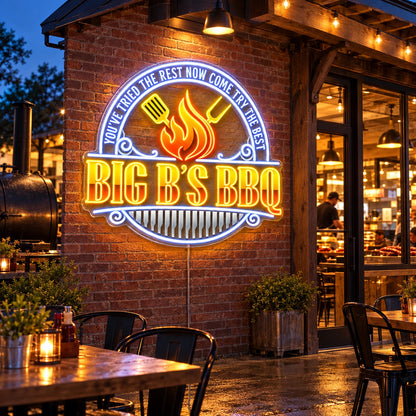 Big B'S Bbq Custom LED Neon Sign Waterproof | a749d8898ceb56a4447ef7b88a4e0e7a7d1da4ca16e3cd60240df548ac7dce9f | effect