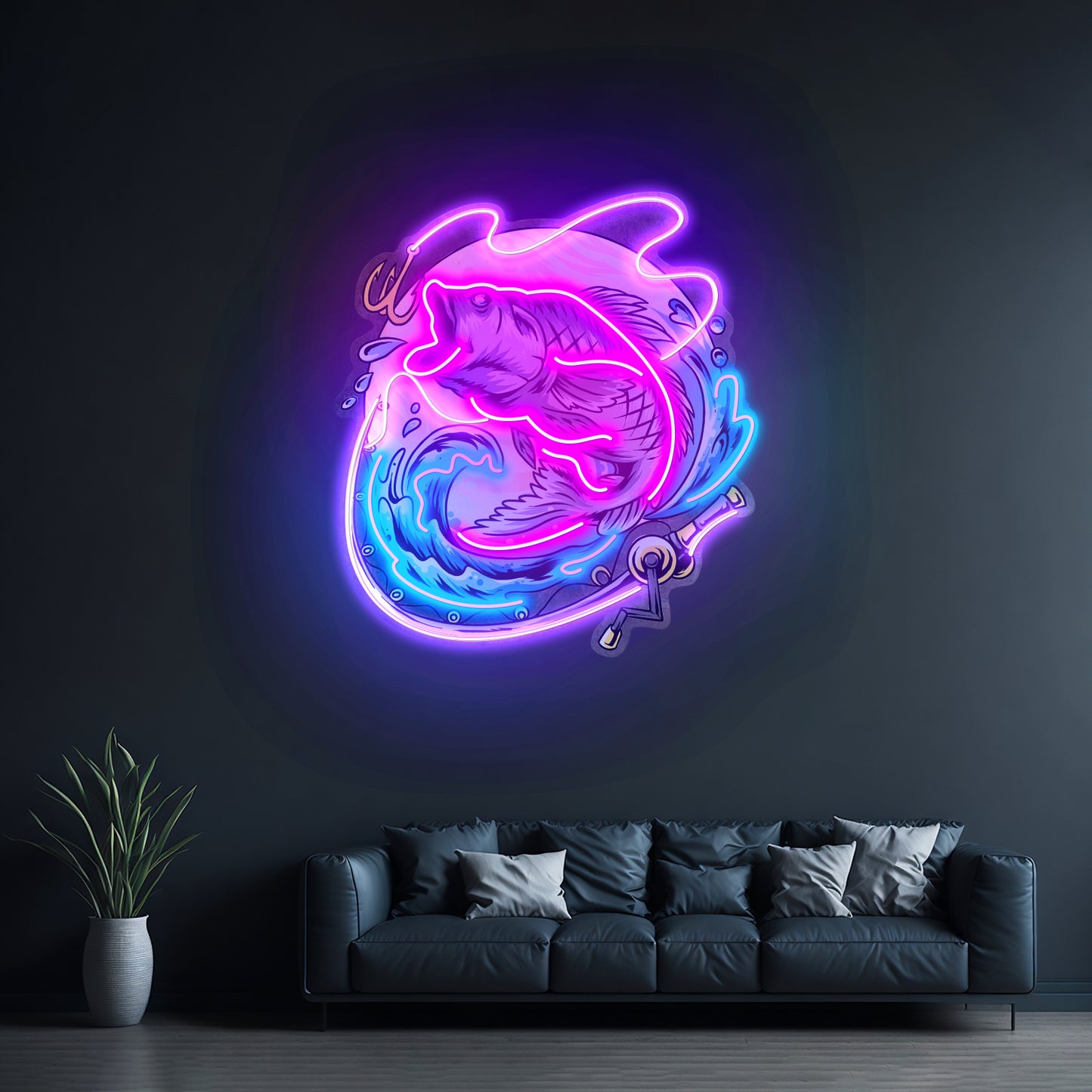 Big Bass Fishing Led Neon Sign Light Custom Led Signs