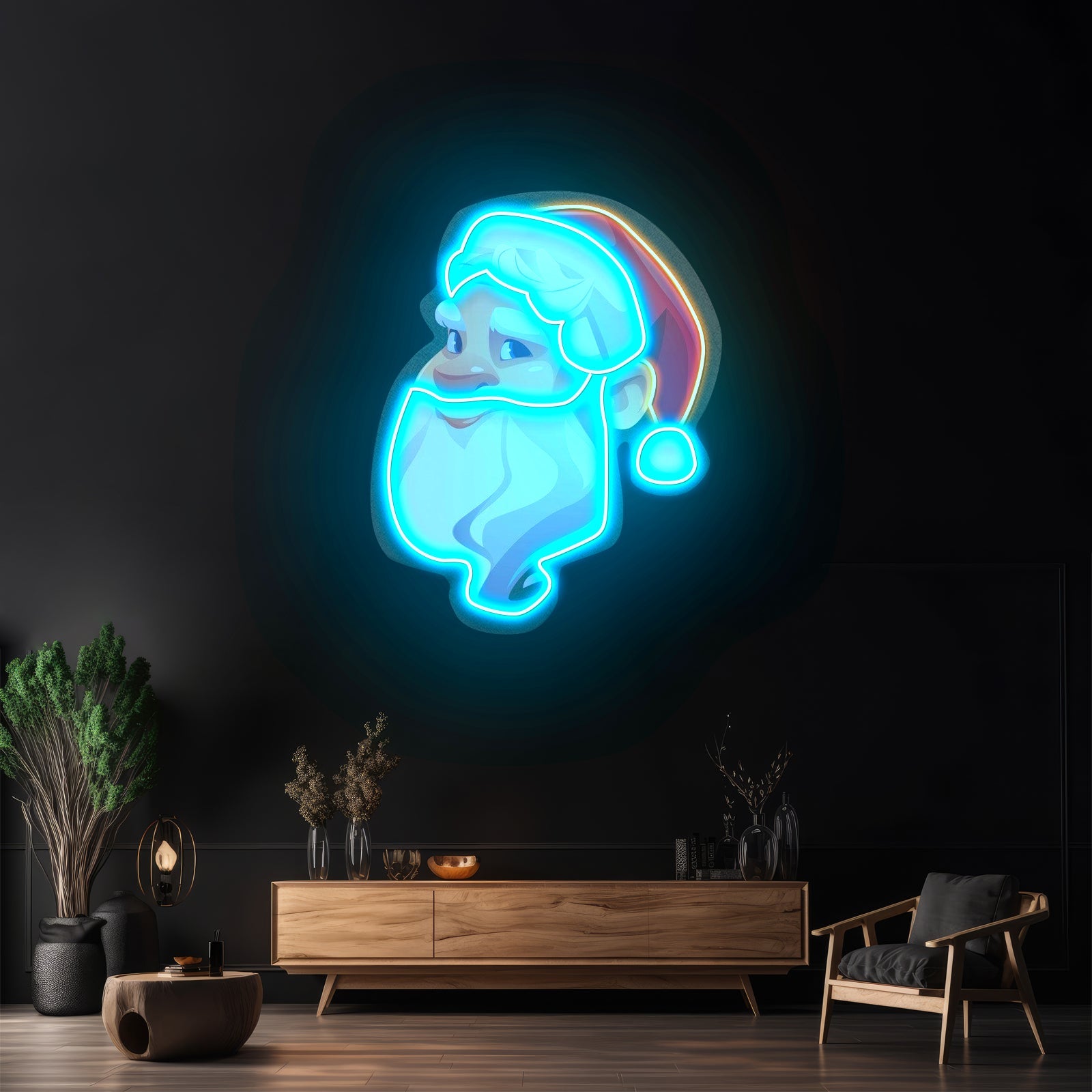 Big Beard Santa Neon Sign Neon Artwork For Sale - Shineneon