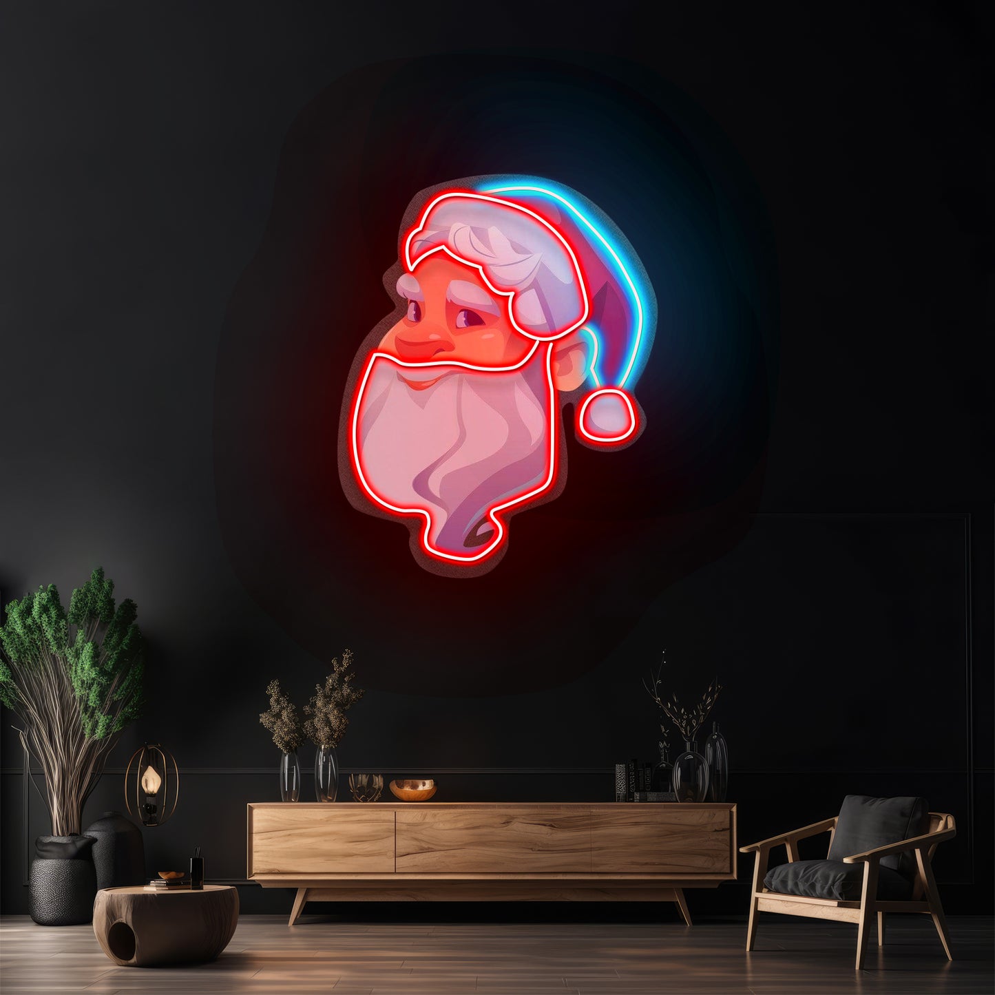 Big Beard Santa Neon Sign Neon Artwork For Sale