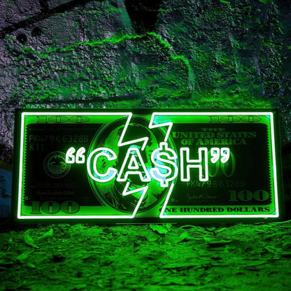 Big Benjamin Cash Bolt Led Neon Sign For Trendy Bar Decor | Shineneon