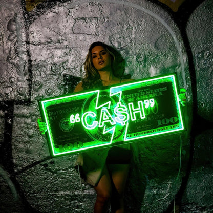 Big Benjamin Cash Bolt Led Neon Sign For Trendy Bar Decor | Shineneon