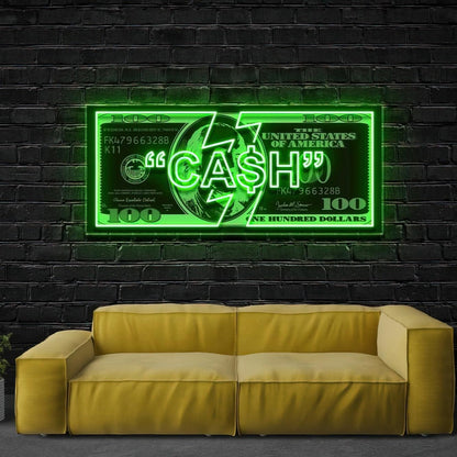 Big Benjamin Cash Bolt Led Neon Sign For Trendy Bar Decor | Shineneon