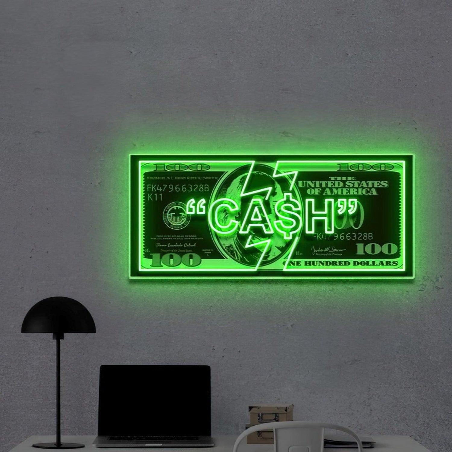 Big Benjamin Cash Bolt Led Neon Sign For Trendy Bar Decor | Shineneon