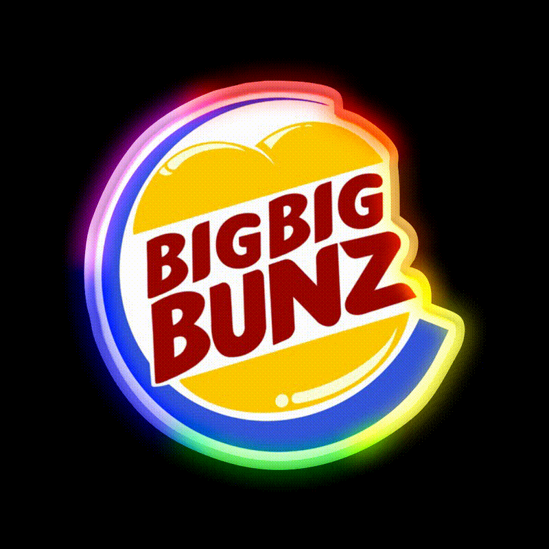 Big Big Bunz Fast Food Led Neon Sign For Burger Place Rgb Color - LED neon sign close-up detail