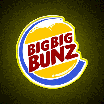 Big Big Bunz Fast Food Led Neon Sign For Burger Place Rgb Color - Custom LED neon sign front view