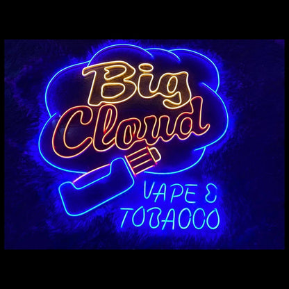 Big Cloud Vape Tobacco Multicolor Led Neon Sign For Storefront | Shineneon
