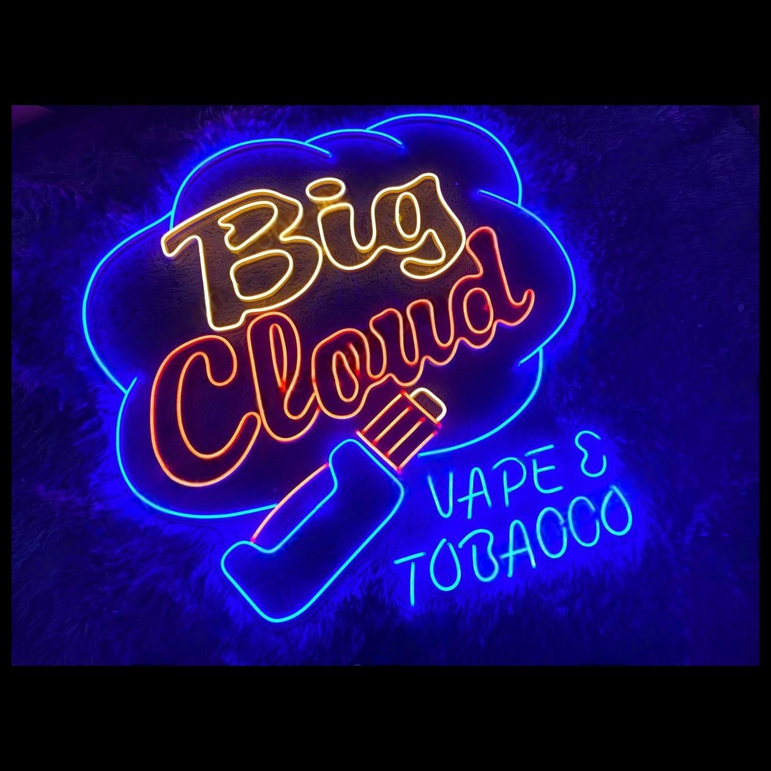 Big Cloud Vape Tobacco Multicolor Led Neon Sign For Storefront | Shineneon