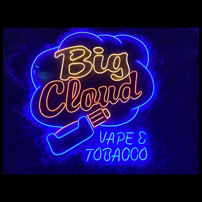 Big Cloud Vape Tobacco Multicolor Led Neon Sign For Storefront | Shineneon