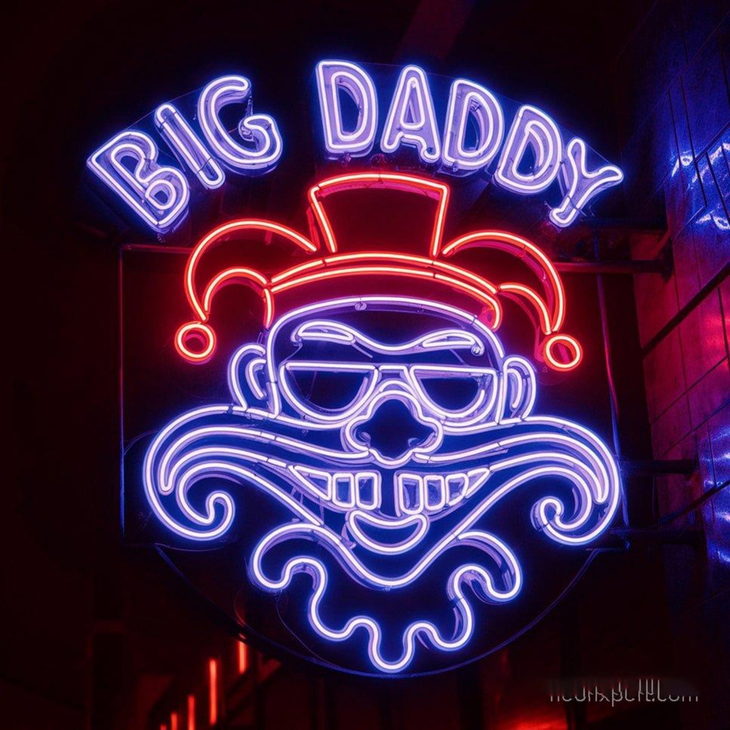 Big Daddy Red And Blue Clown Led Neon Sign For Bar Commercial Decor | Shineneon