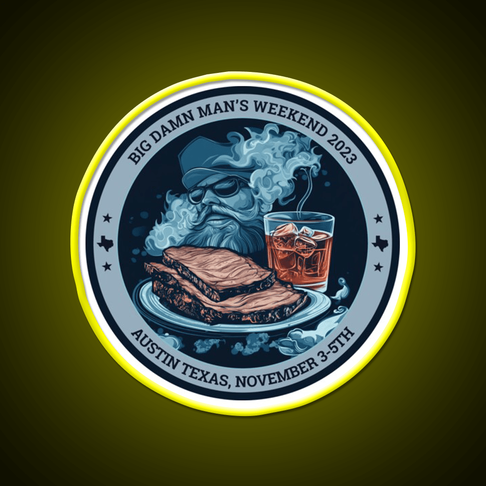 Big Damn Mans Weekend Whiskey Drink Bar Led Neon Sign Rgb Color - Shineneon
