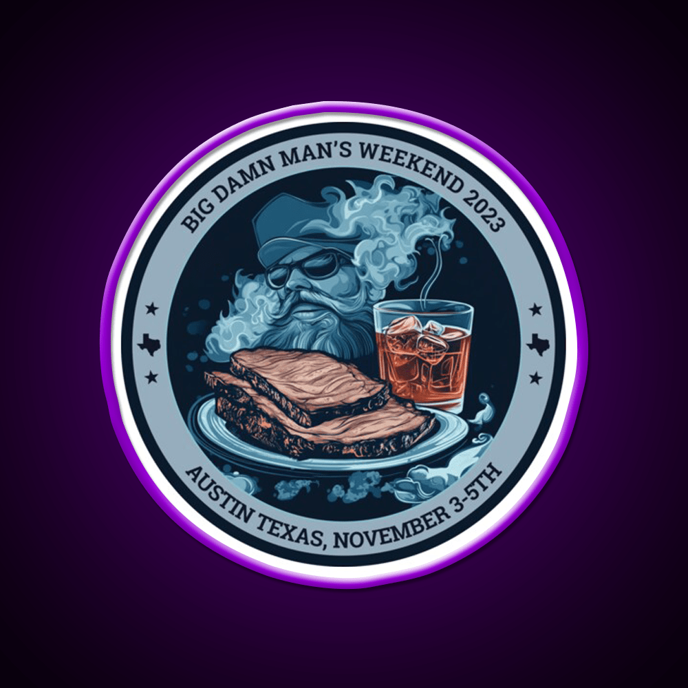 Big Damn Mans Weekend Whiskey Drink Bar Led Neon Sign Rgb Color - Shineneon