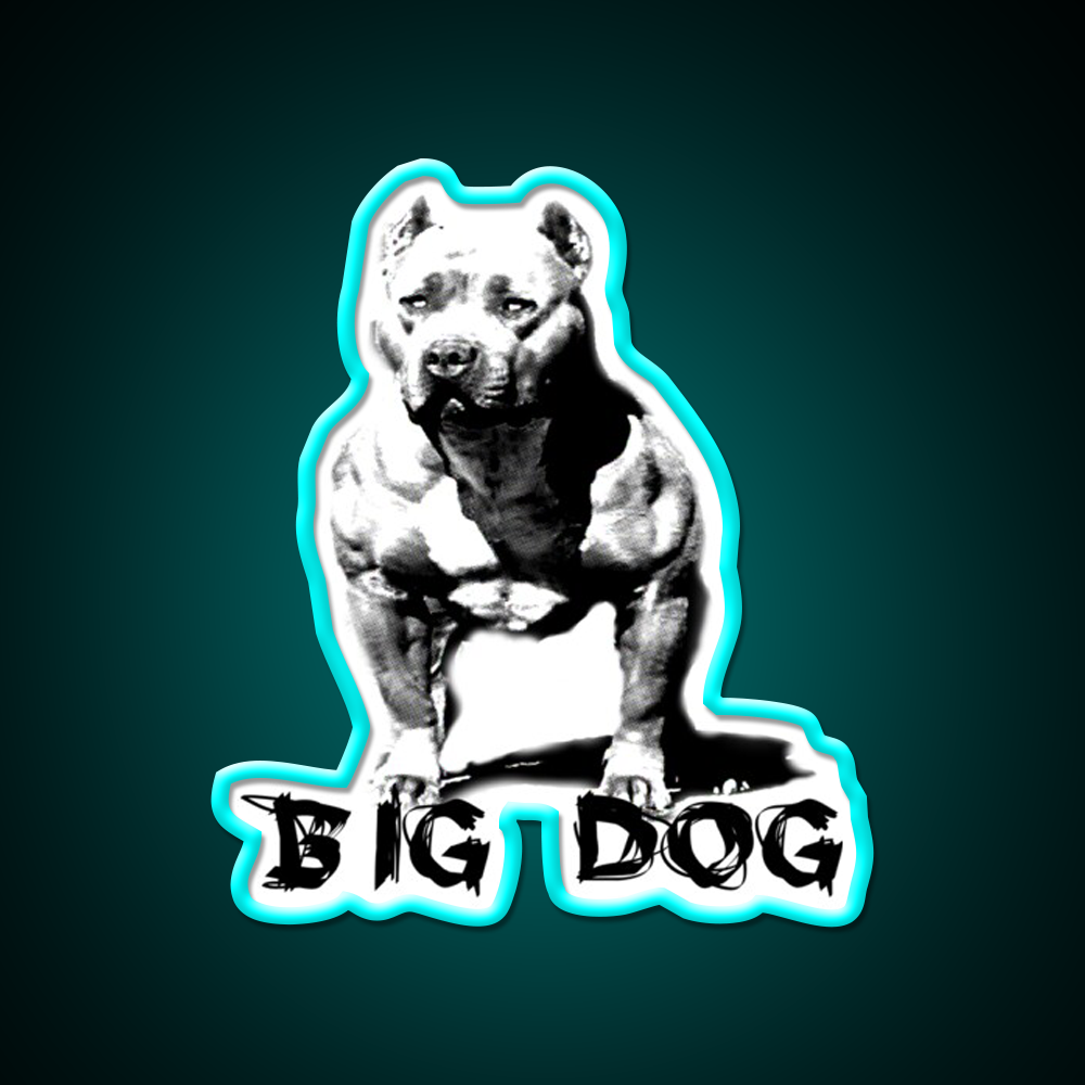 Big Dog Pitbull Muscles Gym Fitness Led Neon Sign Rgb Color