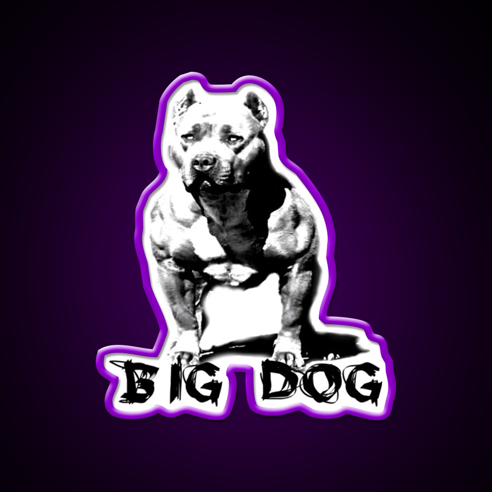 Big Dog Pitbull Muscles Gym Fitness Led Neon Sign Rgb Color