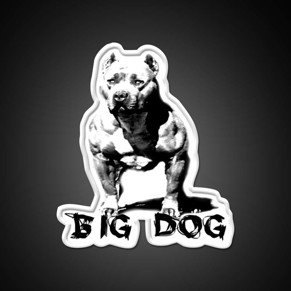 Big Dog Pitbull Muscles Gym Fitness Led Neon Sign Rgb Color