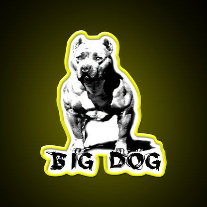 Big Dog Pitbull Muscles Gym Fitness Led Neon Sign Rgb Color