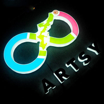 Big Glass 3D Frontlit Letters Metal Led Sign - Shineneon
