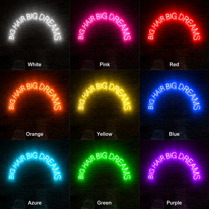 Big Hair Big Dreams LED Neon Sign Wall Neon Sign - 05 Color Grid